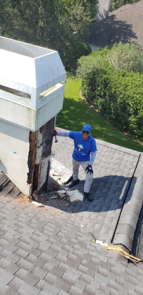 Roof chimney water damage inspection Jacksonville - HomeTrends Pro