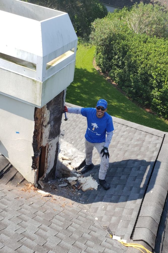 Roof chimney water damage inspection Jacksonville - HomeTrends Pro